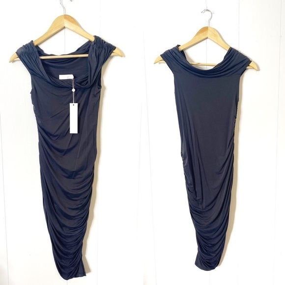 Jonathan Simkhai Standard Dress NWT Divya Slinky Jersey Cap Sleeve Twist dress - Picture 3 of 6